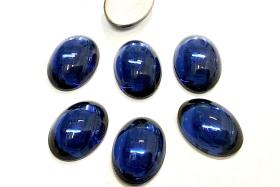 Swarovski 18x13 mm Vintage Dark Sapphire Foiled Flat Back Oval Cabochon 2/6 Pieces