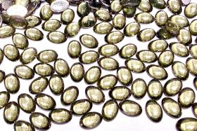 Swarovski Oval Cabochons Jonquil Chrome 6x4mm, 2190/4 Flat Back Glass Stones