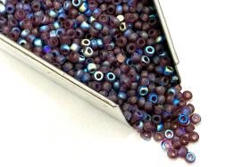 Patina Matt Amethyst Aurore Boreale Charlotte Cut Beads, 11/0 Size