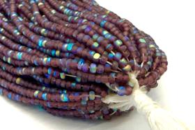 Charlotte Cut Seed Beads 11/0, Patina Matt Amethyst Aurore Boreale