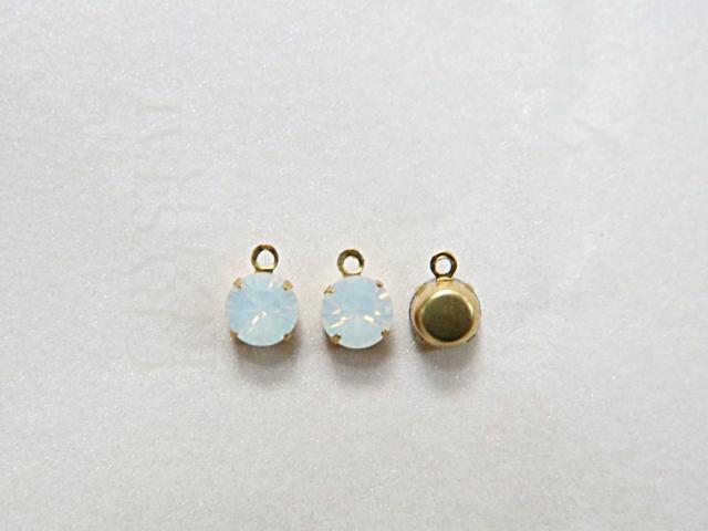 Swarovski 6mm Round setting drop one loop in White Opal (234) 28ss 12/24/100/500 Pieces jewelry supplies in Brass/Vintage Black jewel making