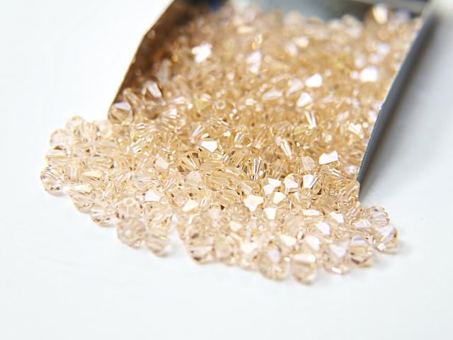 4/5mm Light Peach Swarovski Bicone 12/36/72/144/432/720 Pieces jewelry making beads, craft supplies, embellishments, wedding decor