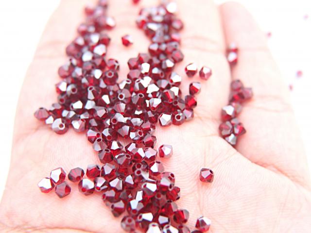 4mm Siam Satin Swarovski Bicone Beads 36/72/144/432/720 Pieces Rare findings, jewelry making, craft supplies, embellishment, craft supplies