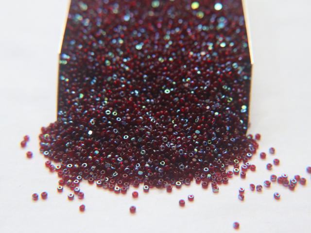 13/0 Charlotte Cut Beads Patina Transparent Garnet Aurore Boreale 5/10/20/50/250/500 Grams PREMIUM MATERIALS