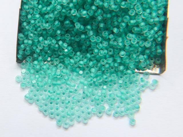 11/0 Charlotte Cut Beads Crystal Matt Mint Lined 10/20/50/250/500 Grams embroidery materials, jewelry making, native vintage beads