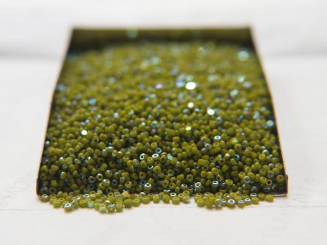 13/0 Charlotte Cut Beads Patina Opaque Olivine Aurore Boreale 5/10/20/50/250/500 Grams craft supplies, jewelry making, embroidery materials