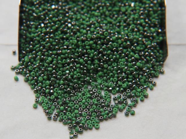 13/0 Charlotte Cut Beads Patina Opaque Light Green Gunmetal 5/10/20/50/250/500 Grams glass beads, jewelry supply, findings, craft supply