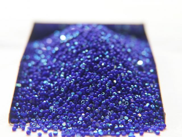 13/0 Charlotte Cut Beads Patina Opaque Medium Blue Aurore Boreale 5/10/20/50/250/500 Grams craft supplies, jewelry making, native supply