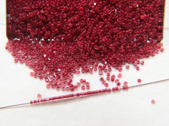 13/0 Charlotte Cut Beads Crystal Matt Ruby Lined 5/10/20/50/250/500 Grams embroidery materials, jewelry making, vintage beads