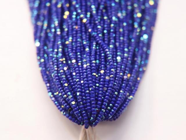11/0 Hanks Charlotte Cut Beads Patina Medium Blue Opaque Aurore Boreale 1/5/25/50/100 Hanks PREMIUM SEED BEADS, Native Supplies