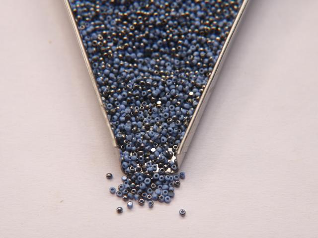 13/0 Charlotte Cut Beads Patina Opaque Light Blue Gun Metal 5/10/20/50/250/500 Grams craft supplies, jewelry making, embroidery materials