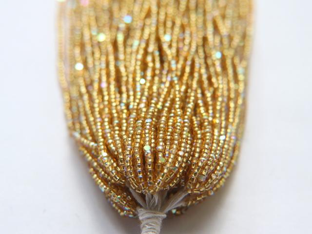 11/0 Hanks Charlotte Cut Beads Patina Gold Silver Lined Aurore Boreale 1/5/25/50/100 Hanks PREMIUM SEED BEADS, Native Supplies