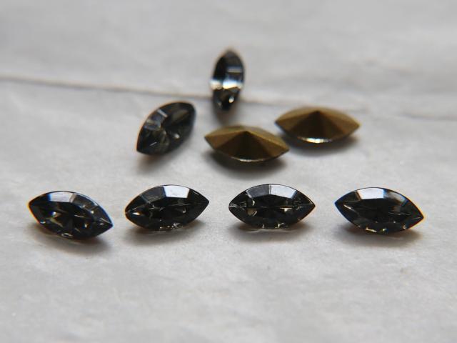 10X5 mm Vintage Swarovski fancy Navette in Black Diamond 36/72/144 Pieces Jewery making stones gemstones, fancy opal stones