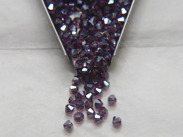 4mm Swarovski Amethyst Silver Shade Bicones Beads 36/72/144/432/720 Pieces PREMIUM MATERIALS,embroidery materials, jewelry supplies