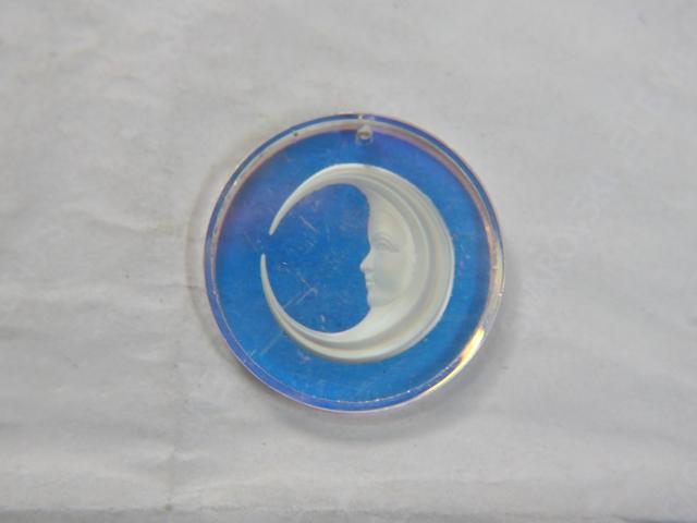 Swarovski Moon Pendants in Crystal Aurore Boreale 36 MM Fancy Crystal drops 1 Piece vintage findings, jewelry making