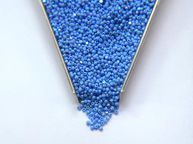 13/0 Charlotte Cut Beads Patina Opaque Light Sapphire Aurore Boreale 5/10/20/50/250/500 Grams craft supplies, jewelry making, native supply