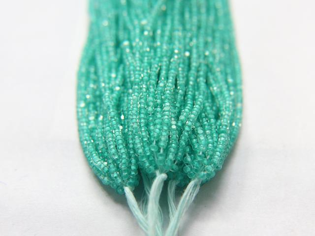 11/0 Hanks Charlotte Cut Beads Crystal Mint Lining 1/5/25/50/100 Hanks PREMIUM SEED BEADS, Native Supplies