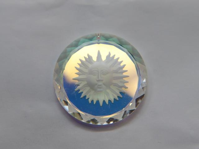 Swarovski Sun Pendants in Crystal Aurore Boreale 36 MM Fancy Crystal drops 1 Piece vintage findings, jewelry making